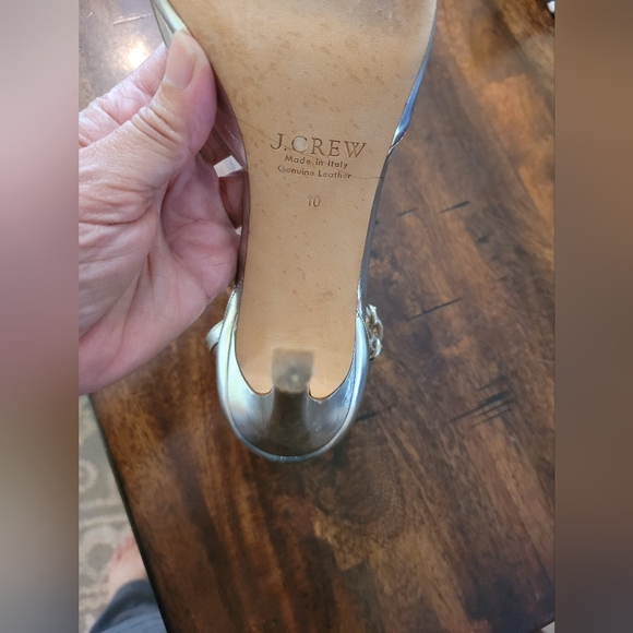 J. CREW SILVER METTALLIC STILETTO ANKLE STRAP POINTY TOE PUMP! - Picture 8 of 9